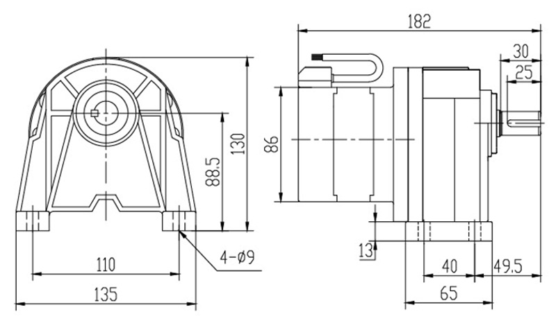 SH18-100W微型永磁减速电机图纸